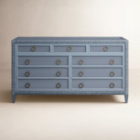 Warwick 9 Drawer 64" W Rattan Double Dresser by Birch Lane