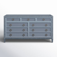 Warwick 9 Drawer 64" W Rattan Double Dresser by Birch Lane