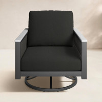 Townsend Outdoor Townsend Swivel Rocker Metal Chair with Cushion by Birch Lane