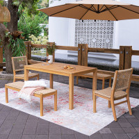 Seras Teak Wood 6-Person Dining Set by Birch Lane