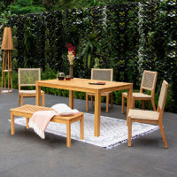 Seras Teak Wood 6-Person Dining Set by Birch Lane