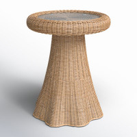 Lacie Glass Top End Table by Birch Lane