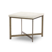 Nelida End Table-White Marble by Birch Lane