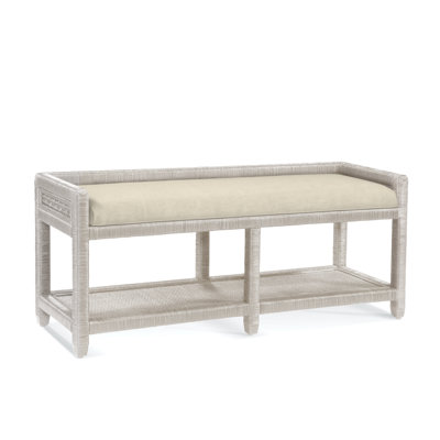 Glinda Wicker Shelves Storage Bench by Birch Lane