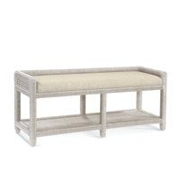 Glinda Wicker Shelves Storage Bench by Birch Lane