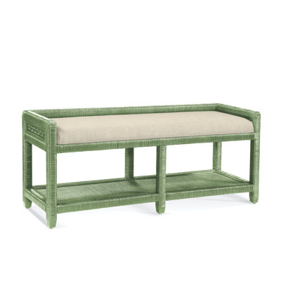 Glinda Wicker Shelves Storage Bench by Birch Lane