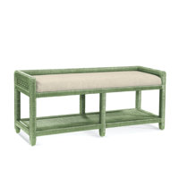 Glinda Wicker Shelves Storage Bench by Birch Lane