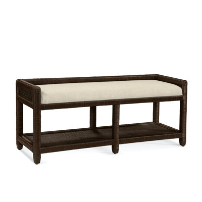 Glinda Wicker Shelves Storage Bench by Birch Lane