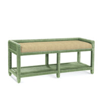 Glinda Wicker Shelves Storage Bench by Birch Lane