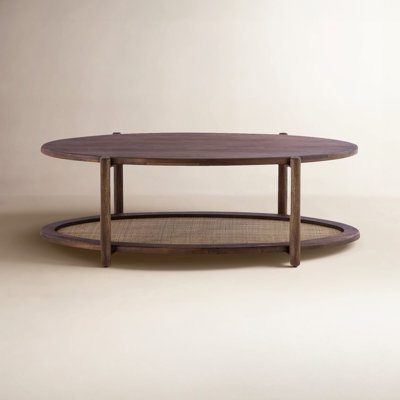 Avalon Walnut And Cane Coffee Table by Birch Lane