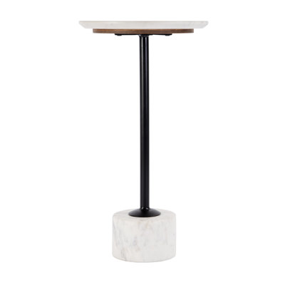 Melani 13 in. W Round Marble and Iron Side Table by Joss and Main