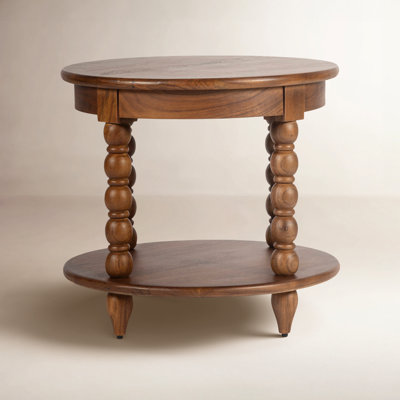Isabel Spindle Solid Wood Round End Table by Birch Lane