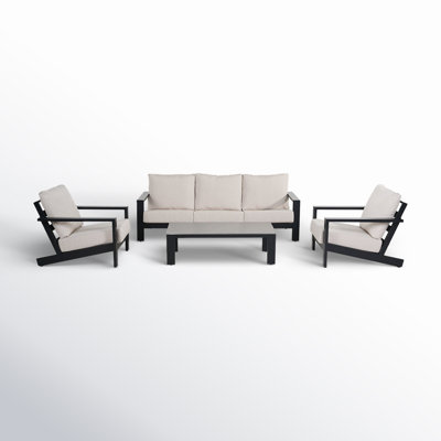 5-Person Outdoor Aluminum Seating Group With Cushions by Birch Lane