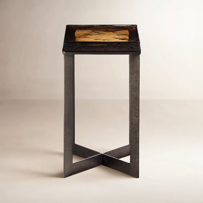 Alexzis Cast Glass End Table-Clear Cast Glass by Birch Lane