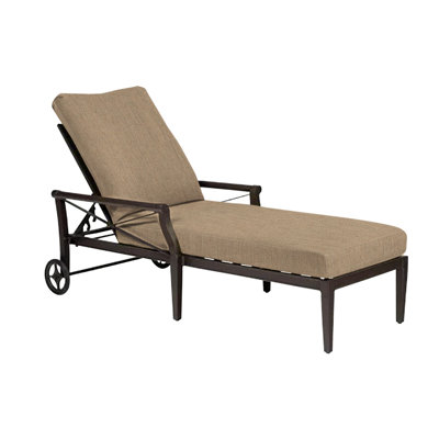 Andover 84" Long Reclining Single Chaise Lounge with Cushion by Woodard
