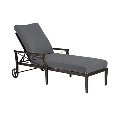 Andover 84" Long Reclining Single Chaise Lounge with Cushion by Woodard