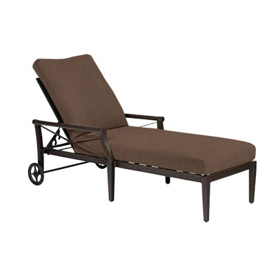 Andover 84" Long Reclining Single Chaise Lounge with Cushion by Woodard