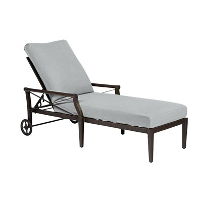 Andover 84" Long Reclining Single Chaise Lounge with Cushion by Woodard