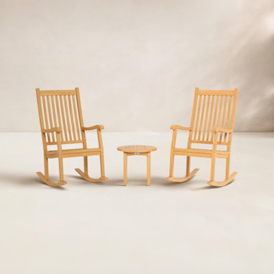 Jakarta 3pc Teak Rocker Set by Tortuga Outdoor
