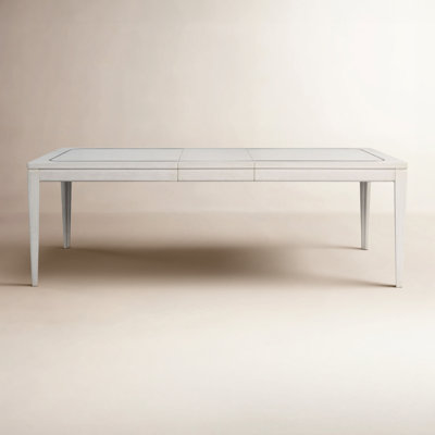 Marielle 90" Dining Table with Metal Inlay, Vanilla by Ebern Designs