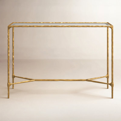Sewall Metal And Glass Console Table by Ivy Bronx