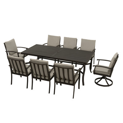 Colby Aluminum Patio Dining Set With 2 Swivel Dining Chairs, Dining Chairs And Washable Cushions by Red Barrel Studio