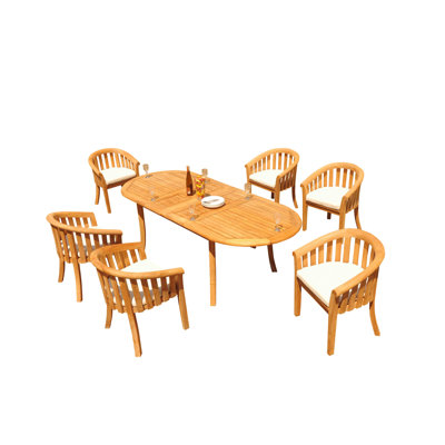 Mancheer Luxurious 7 Piece Teak Dining Set by Birch Lane