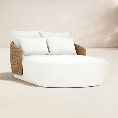 Fifield Outdoor Double Chaise-Faux Hyacinth by Birch Lane