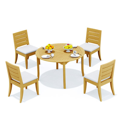 Maone 5 Piece Teak Dining Set by Birch Lane
