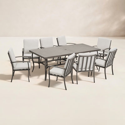 Willesden Rectangular Aluminum Dining Set with Cushions by Birch Lane