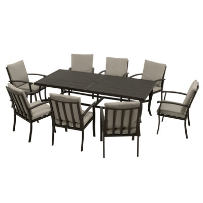Willesden Rectangular Aluminum Dining Set with Cushions by Birch Lane
