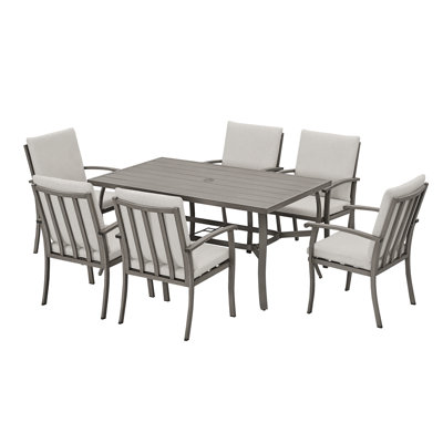 Willesden Rectangular Aluminum Dining Set with Cushions by Birch Lane