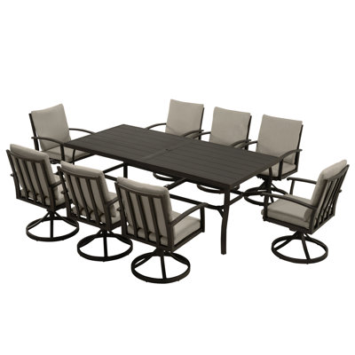 Whittlesey Rectangular Aluminum Dining Set with Cushions by Wildon Home
