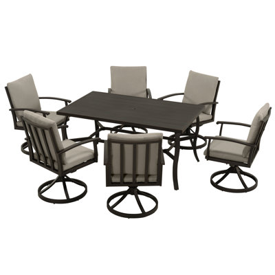 Whittlesey Rectangular Aluminum Dining Set with Cushions by Wildon Home