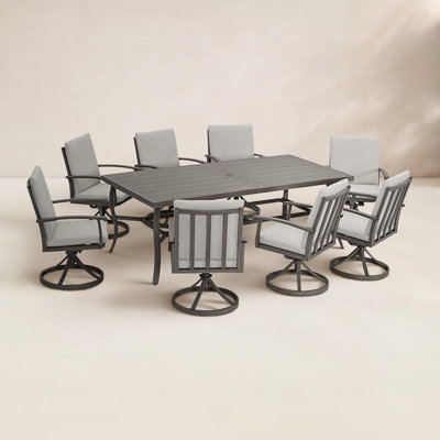 Whittlesey Rectangular Aluminum Dining Set with Cushions by Wildon Home