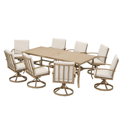Whittlesey Rectangular Aluminum Dining Set with Cushions by Wildon Home