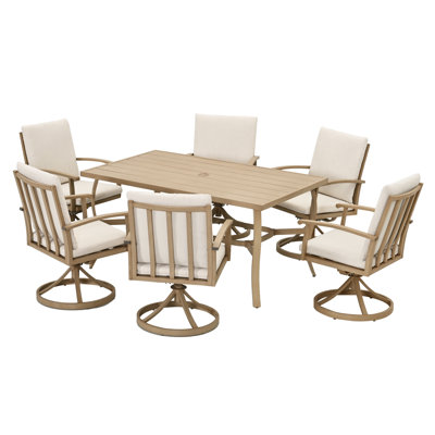Whittlesey Rectangular Aluminum Dining Set with Cushions by Wildon Home