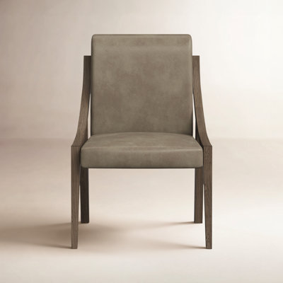 Ashleigh Aurora Leather Upholstered Sling Chair, Latte (Set of 2) by Birch Lane