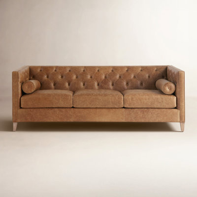Anali 99" Sofa in Full Top Grain Sienna Aztec Leather by Birch Lane