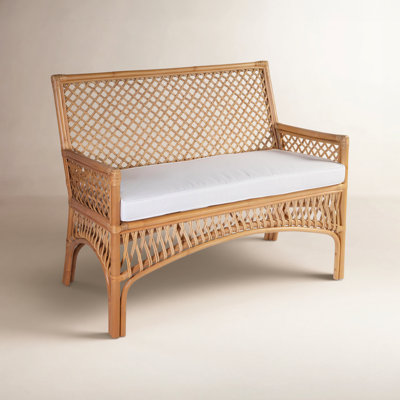 Beachwood 42 in. W Rectangular Rattan Dining Bench by Birch Lane