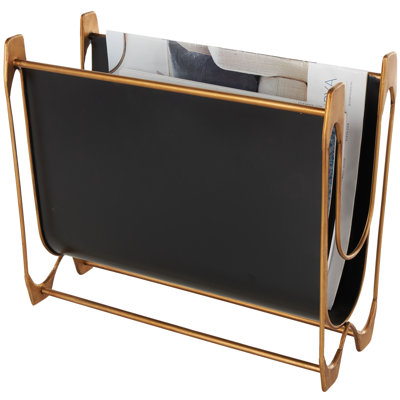 Cole And Grey Metal Curved Magazine Holder With Brass Stand by Birch Lane