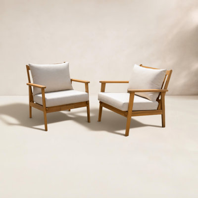 Weslyn Solid Wood Patio Lounge Chair (Set Of 2) by Birch Lane