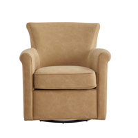 Belmont Faux Leather Swivel Accent Chair - Espresso by Birch Lane