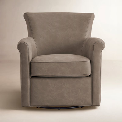 Belmont Faux Leather Swivel Accent Chair - Espresso by Birch Lane