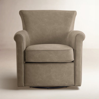 Belmont Faux Leather Swivel Accent Chair - Espresso by Birch Lane
