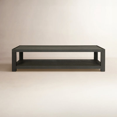 Sasha Coffee Table-Dark Green Lacquered Linen by Amber Lewis x Four Hands