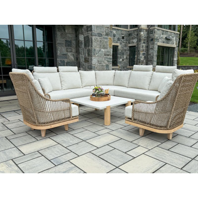 6-piece Outdoor Sectional, Swivel Chair and Composite Coffee Table Set by Birch Lane