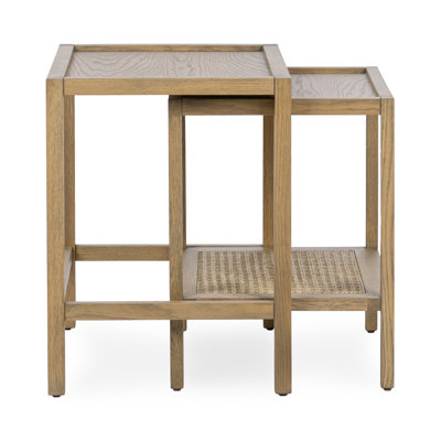 Devin Oak Wood Nesting End Table by Classic Home