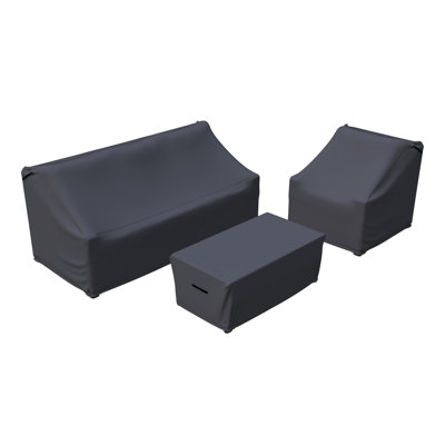 Carlton Rattan Outdoor Conversation Set Group Seating Patio Furniture Covers by Birch Lane