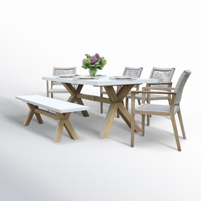Fleur Rectangular 74" Long Dining Set by Birch Lane